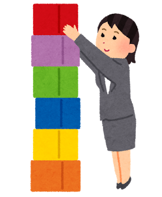 積立てをする女性のイラスト