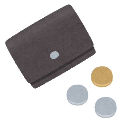 財布と小銭入れのイラスト