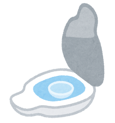 パッケージの水に浸かっているコンタクトレンズのイラスト